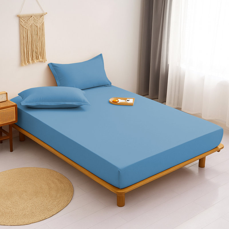 Aspire Homeware Ultra Soft 40cm Deep Fitted Sheet for Extra Deep Mattress and Cozy Sleep, Single (3'), Light Blue
