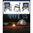 Outdoor Freestyle Rocker Camping Chair With Side Table, Portable Folding Rocking Chair With Sturdy Armrests, Drink Holder & Comfortable Backrest, Heathered Indigo-1908506982
