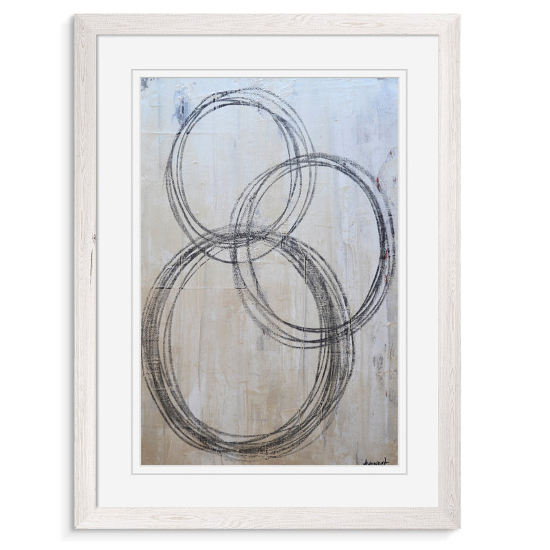 « circulaire i » par paul cezanne-image-cadre de dessin, H 16 po x l 22 po x P 1 po, Cadre blanc imprimé, Blanc