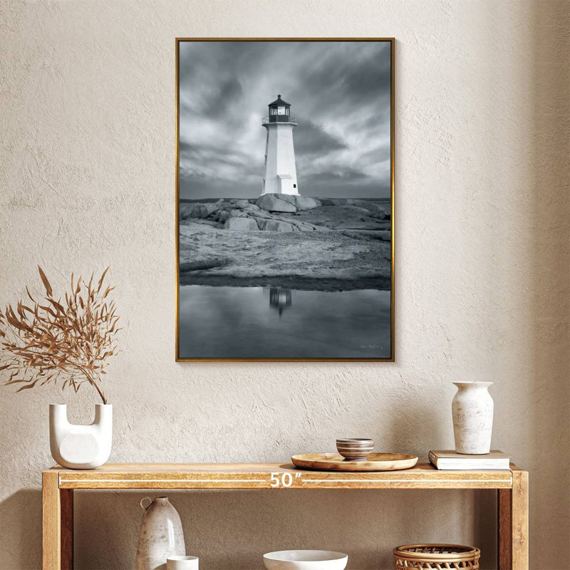 Vue au bord de la mer I, Cadre flottant doré, 25" x 37"