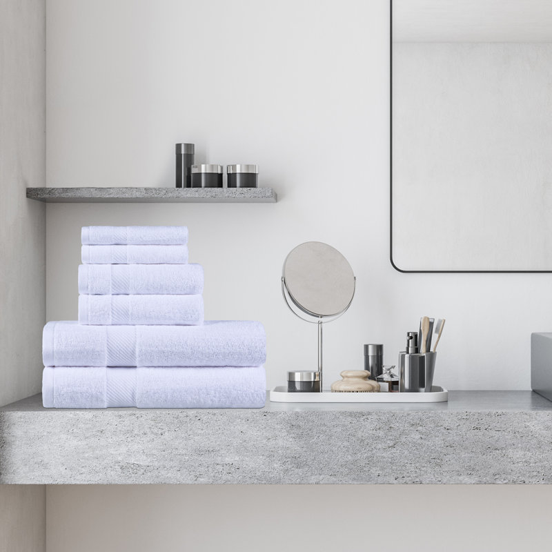Ensemble de serviettes 100% coton Blue GSM, Blanc