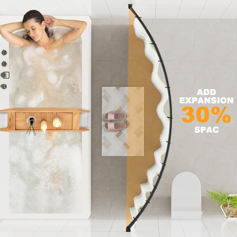 75cm Curved Wall Shower Curtain Pole