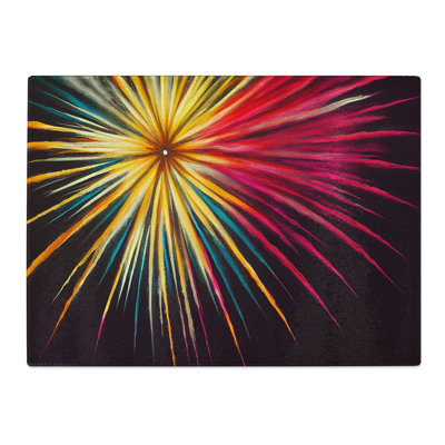 Euphoric Fireworks  Glass Chopping Board