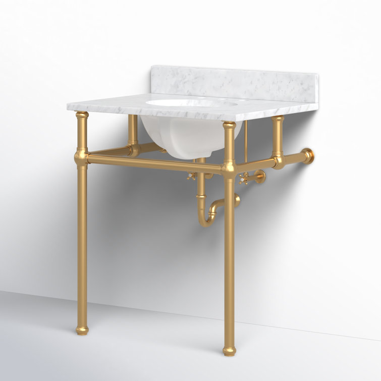 Copeland 30'' Single Bathroom Vanity with Carrara Marble Top