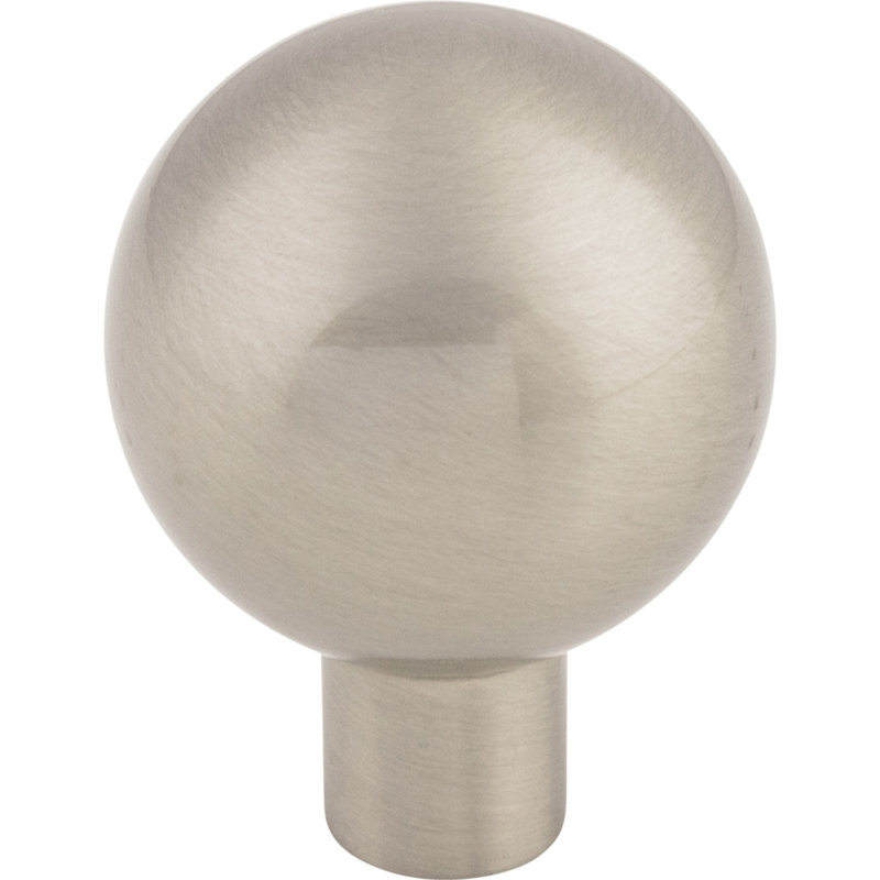 Brookline 7/8" Diameter Round Knob, Brushed Satin Nickel, 1 1/8" Knob Diameter
