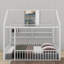 Lit double en métal avec clôture et tablettes-1229292060