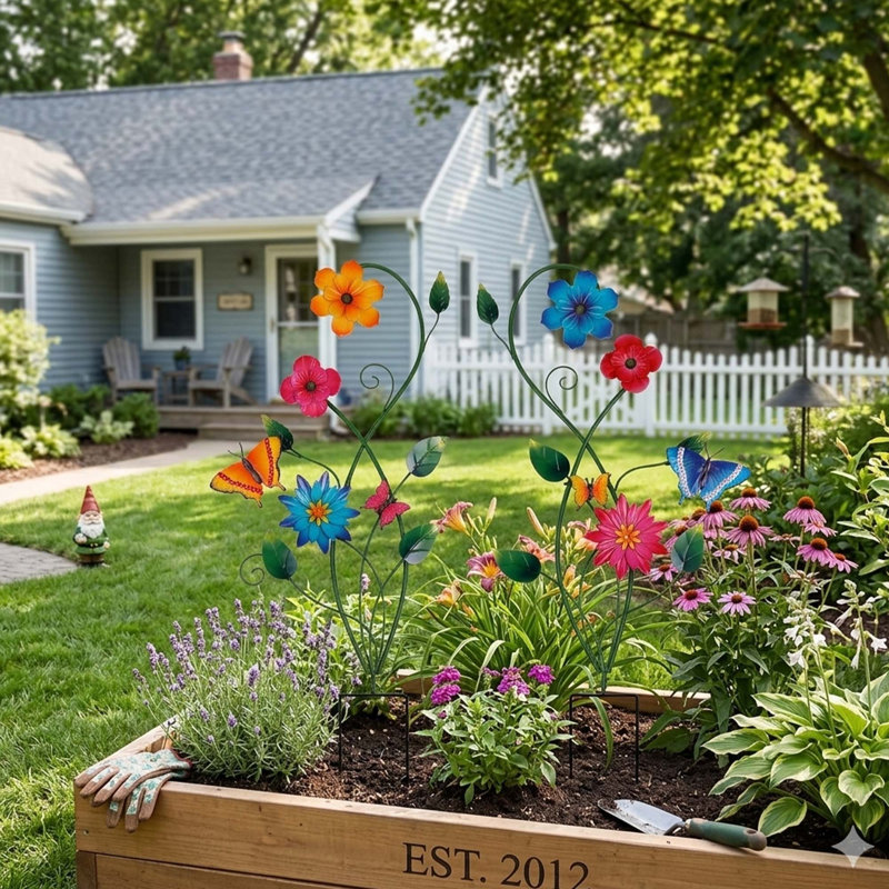 Ensemble de 2 piquets de jardin Butterfly