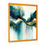 «Teal and Gold Abstract Expression I», art mural abstrait à l'encre liquide-1170575439-1170575441