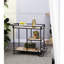 Chariot-bar 32,3 x 15,7 x 26,8 po avec structure en métal noir et trois tablettes gracieuses, choix de rangement délicieux
