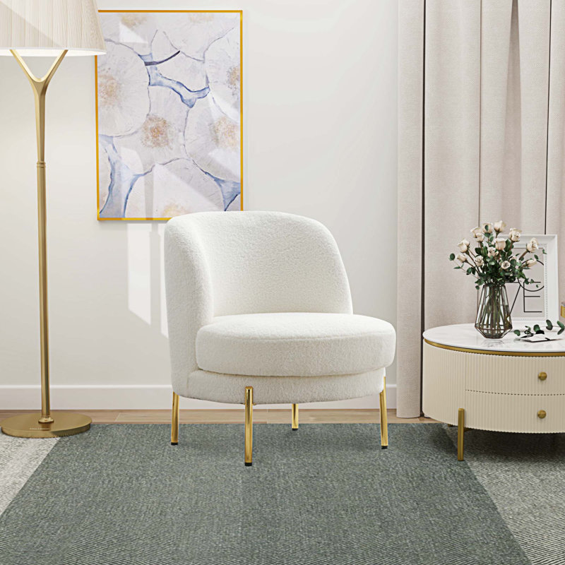 Chaise d'appoint rembourrée, Boucle gris clair