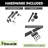 Mini Black Rustic Straight Design Non-Bypass Single Track Two Door Hardware Kit For Cabinet Use( Cabinet Not Included）-1814816366