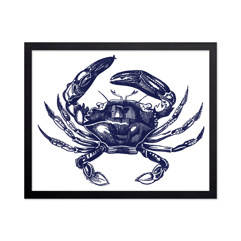 Crabe bleu marine, H 08 po x l 10 po, Affiche, Sans cadre