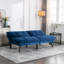 Lit 2 places bleu marine, housse chaude, accoudoirs réglables, petit lit d'appoint convertible avec rembourrage en mousse, réglable,