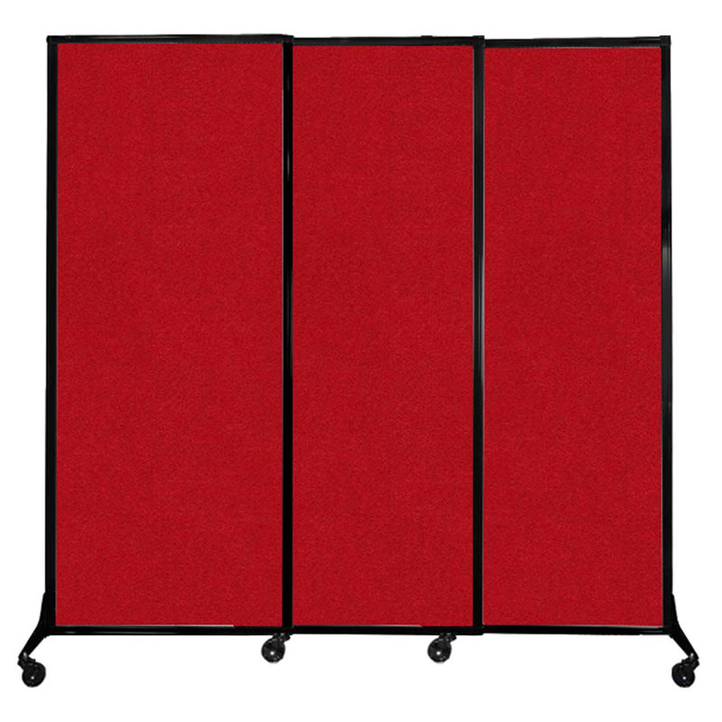 Cloison coulissante à 3 panneaux QuickWall, Rouge, H 80 po x l 84 po
