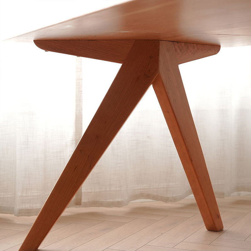 Table de salle à manger rectangulaire en bois massif brun, H 29,53 po x L 62,99 po x l 31,5 po