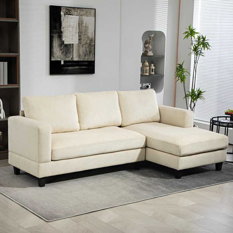 Canapé modulaire avec méridienne 3 places, Beige