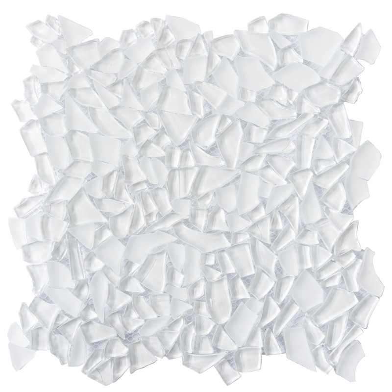 Glass Pebbles Mosaic Wall & Floor Tile, White
