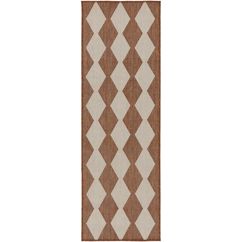 Positano Indoor / Outdoor Rug, Runner 2' x 6', Orange