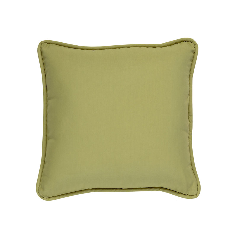 Ferngully Yellow Traditional Cotton Solid Green Square Pillow