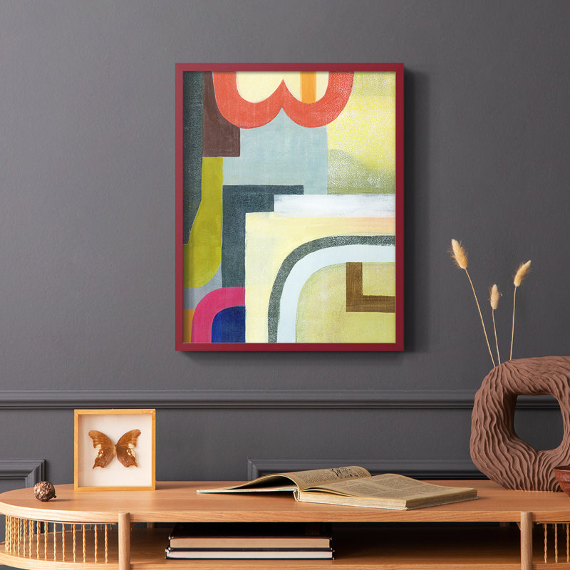 City of Rainbows II, reproduction encadrée - bois massif, Rouge, H 10 po x l 8 po