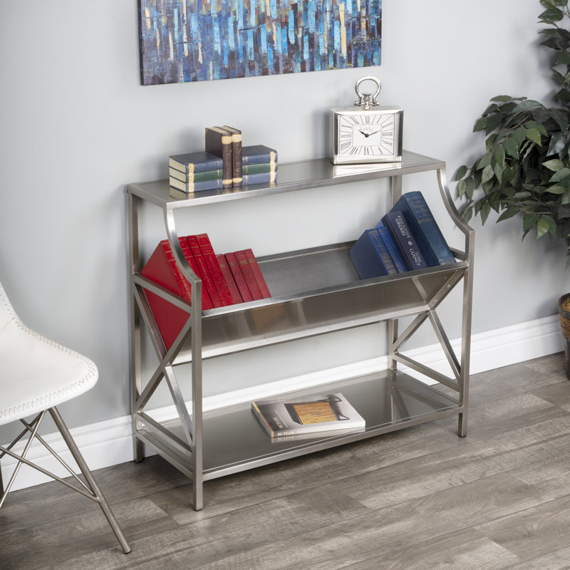 Keats Library 2 Tier 36"W Bookcase, Silver