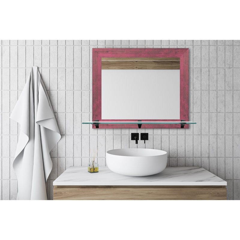 Miroir d'appoint Mowery, 21,5 po x 25,5 po, Rose/noir