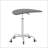 Adjustable Height Tempered Glass Table Desk Table With Lockable Wheels-691271561