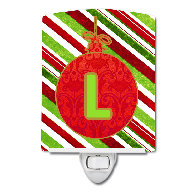Éclairage de nuit en céramique de noël initial oranment, L