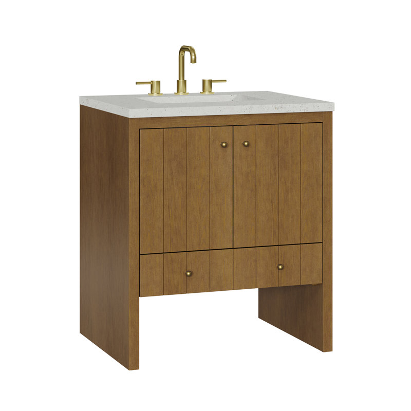 Hudson 30" W Single Vanity, Lime Delight, Widespread, Honey Oak