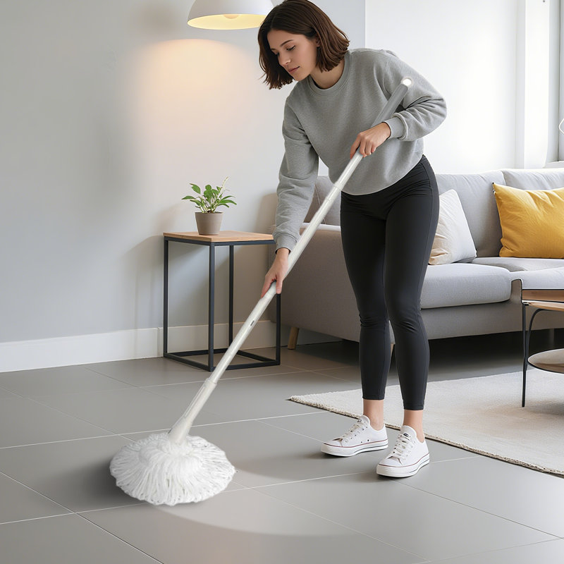 Self-Wringing Mop - Heavy-Duty Wet Mop for Floors | Upgraded 57.5-Inch Long Handle | Ideal for Hardwood, Tile, and Marble Floors