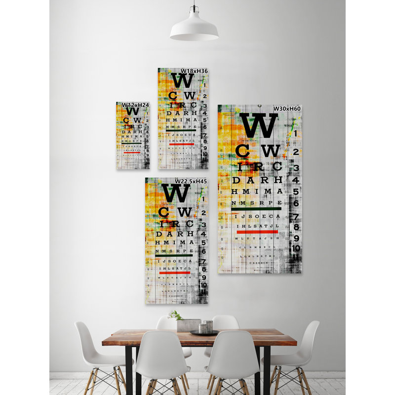 " Eye Chart " by Parvez Taj, 36" H x 18" W x 1.5" D
