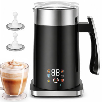 14.5 Oz 6-in-1 Electric Milk Frother and Steamer, Warmer and Hot Cold Foam Maker, Automatic Latte Cappuccino Frother for Coffee & Hot Chocolate
