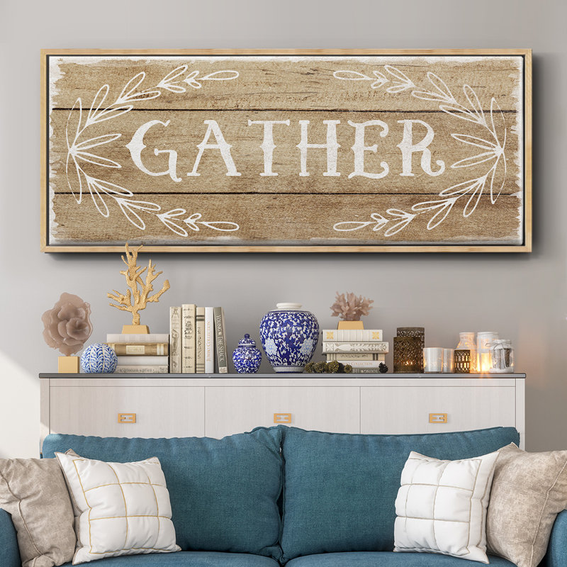 Gather- Framed Canvas, 8" H x 20" W
