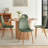 Dining Table Set for 4, Mid Century Modern 47 Inch Wooden Round Dining Table Set, Space Saving (Table + 4 Green Chairs)-45720056