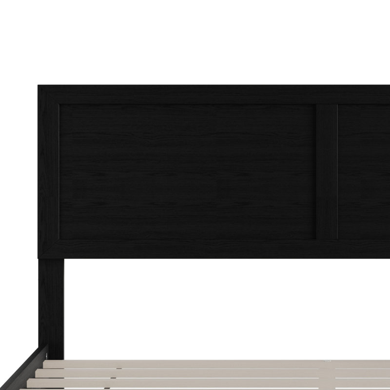 Lit plateforme Norton, Noir, Lit double
