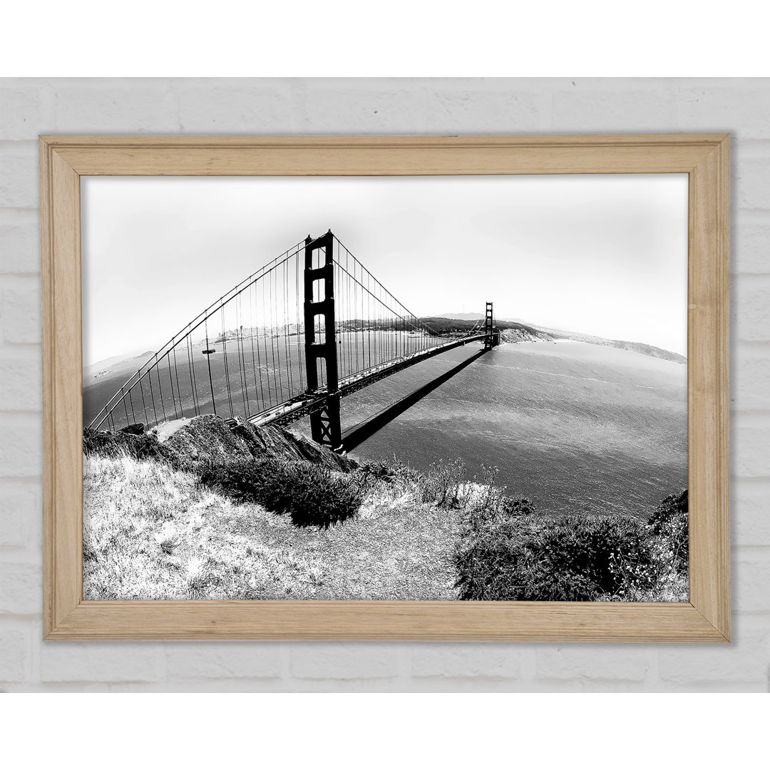 San Francisco Brücke B N W über die Gewässer Gerahmter Druck