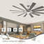Ventilateur de plafond industriel moderne à 12 pales avec lumière et télécommande pour espaces intérieurs / extérieurs couverts-819087420-819087418-819087415