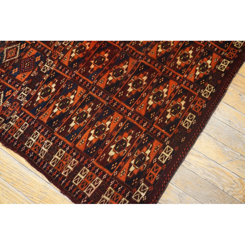 Tapis turc antique des années 1900 Tekke Turkmenistan Coral