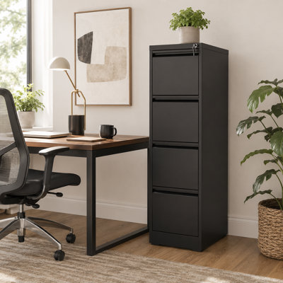 14.96" W 4 Drawers Metal Vertical File Cabinets with Lock for Home & Office.