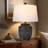 24.5" Rustic Ceramic Pot Table Lamp for Bedroom Living Room Dining Home Office Entryway, Black-229932081