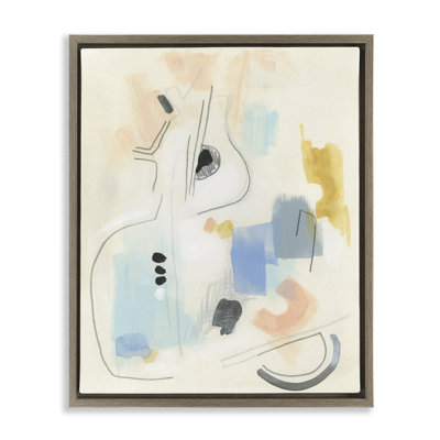 Funky Modern Pastel Abstraction Floater Canvas Wall Art by June Erica Vess