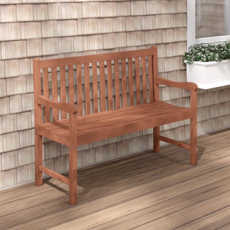 Aundraya Solid Wood Eucalyptus Outdoor Bench, 35" H x 59" W x 19" D