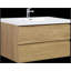Meuble-lavabo flottant de 42 pouces avec lavabo, rangement mural moderne pour salles de bain sans encombrement