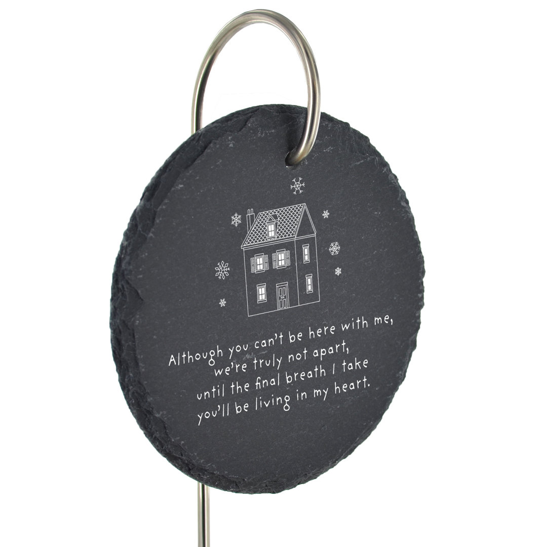 Braniyah Slate Circle Christmas Grave Marker Memorial Plaque