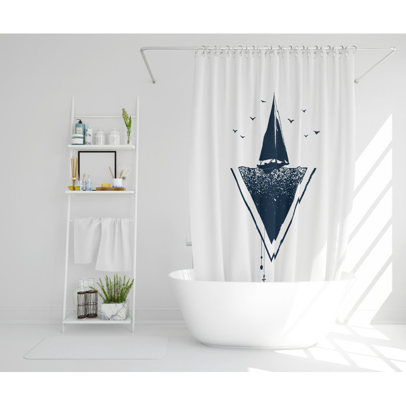 Lena Polyester Shower Curtain Set, 168cm H x 168cm W