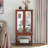 Glass Display Cabinet With Mirrored Back And Light, Curio Display Cabinet With Solid Wood Legs And Adjustable Shelves 3 Tier Glass Display Case-107634903
