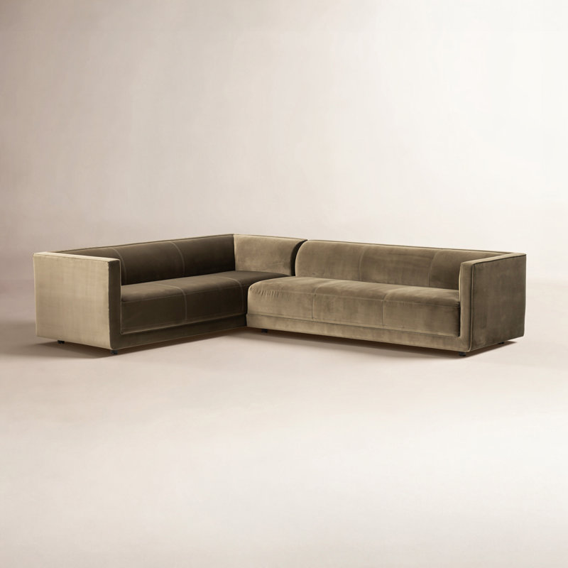 Phillip Sectional, Nomad Snow Crypton Performance Chenille, Right Hand Facing