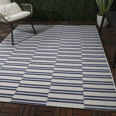 Tapis intérieur / extérieur bleu Aminata