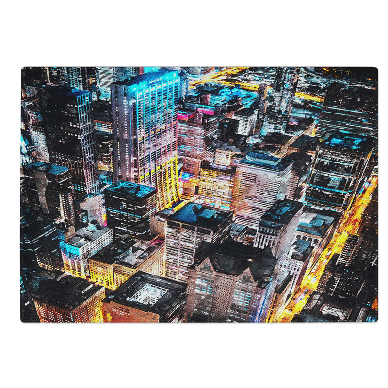 Glass Lights of Chicago City Chopping Board, 39 cm W x 28.5 cm L