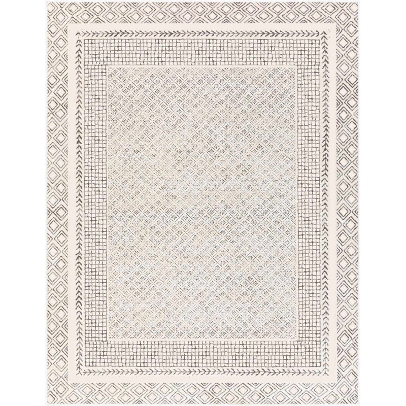 Tapis gris Leyun Farmhouse, Carré 5 pi 3 po